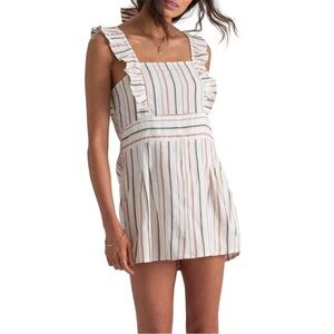 Billabong x sincerely Jules Field of Dreams Dress white cream pink grey stripe